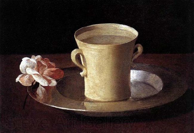 Francisco de Zurbaran Cup of Water and a Rose on a Silver Plate Spain oil painting art